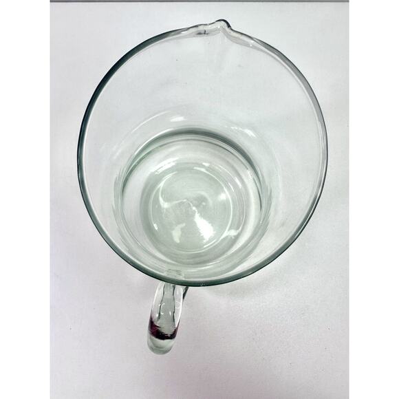 VTG Green Tinted Glass Water Pitcher 8” Tall Bubbled Farmhouse Cottagecore Party - Picture 6 of 12